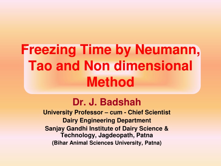 freezing time by neumann tao and non dimensional