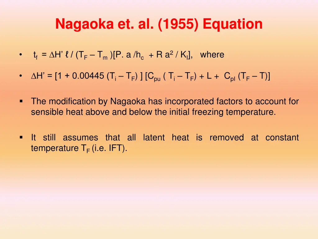 nagaoka et al 1955 equation