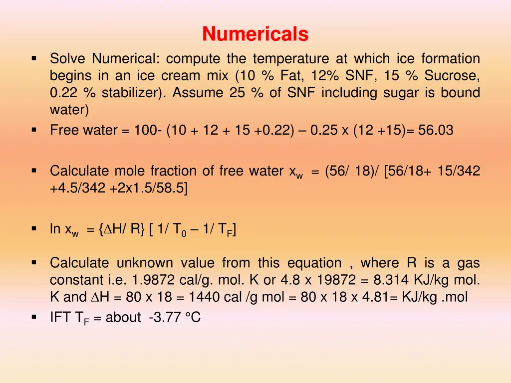 numericals