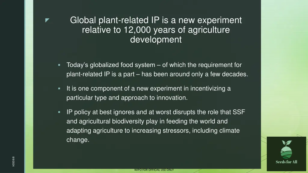 global plant related ip is a new experiment