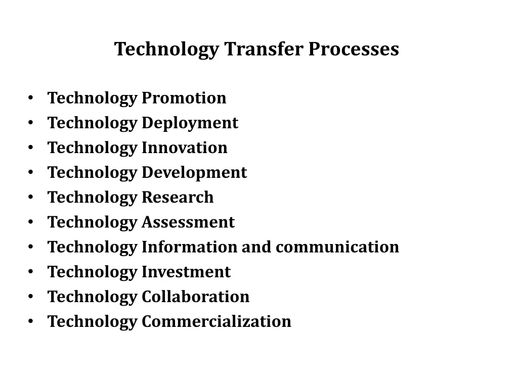 technology transfer processes