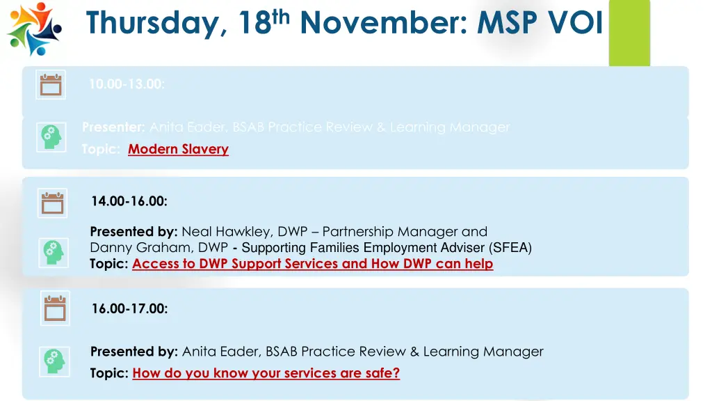 thursday 18 th november msp voi