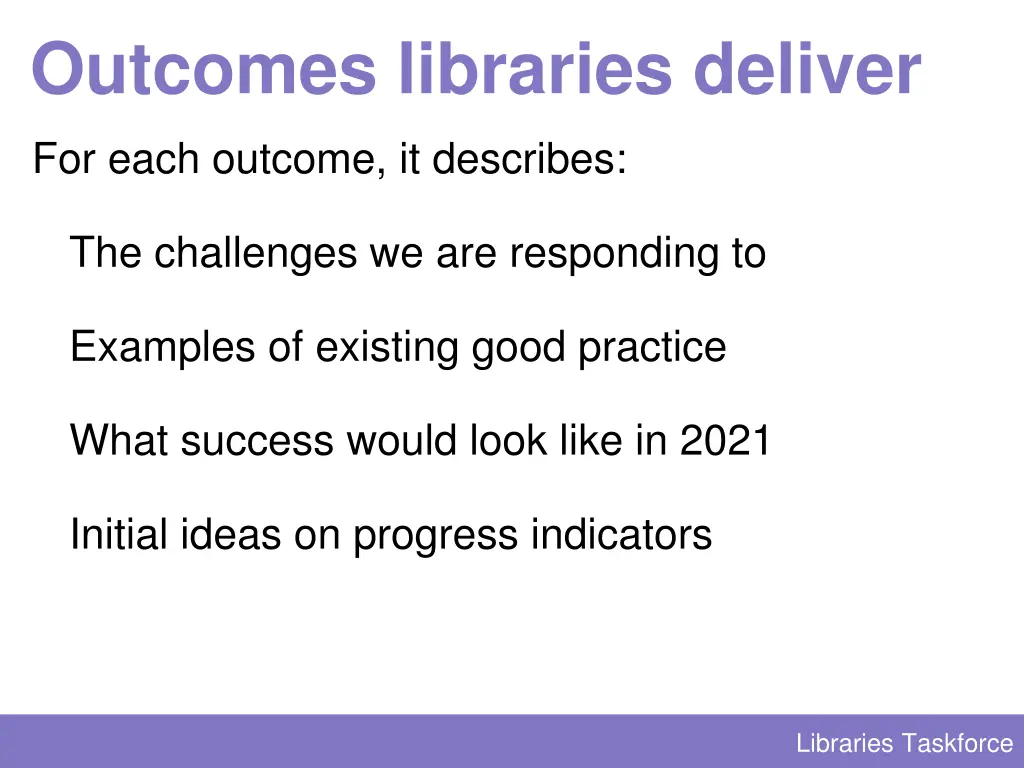 outcomes libraries deliver 1