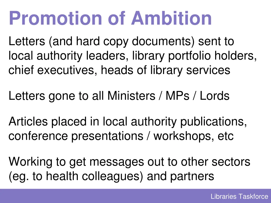 promotion of ambition letters and hard copy