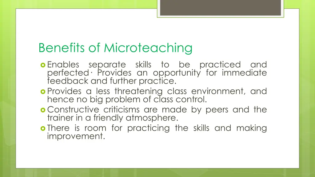 benefits of microteaching separate perfected