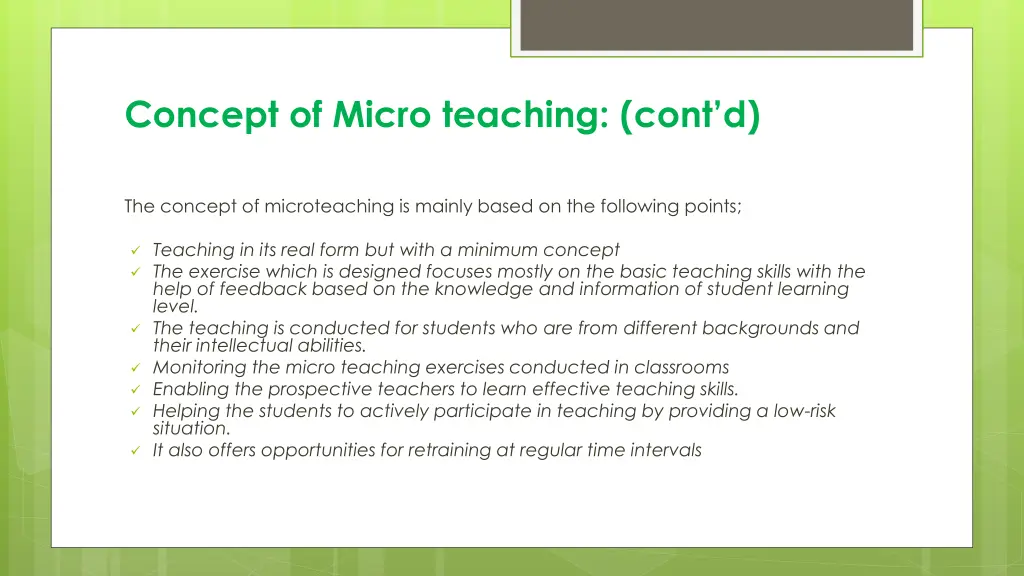 concept of micro teaching cont d