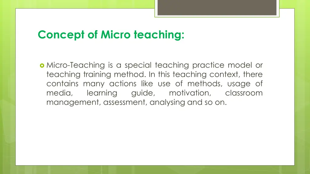 concept of micro teaching