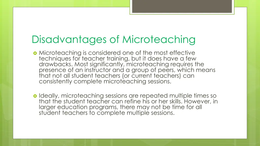 disadvantages of microteaching 1