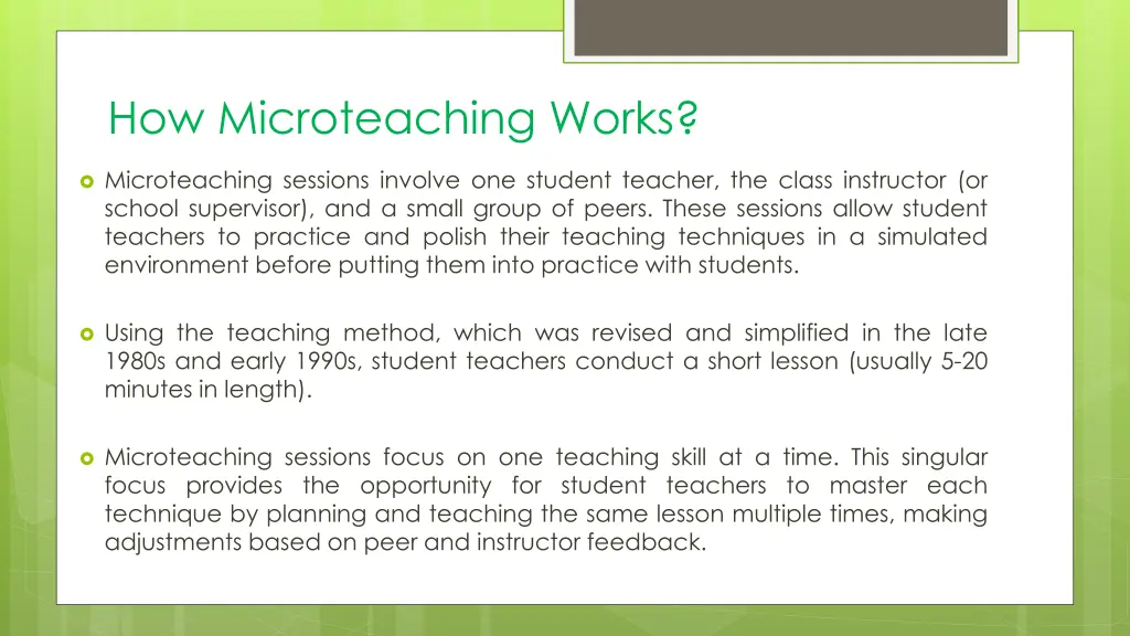 how microteaching works