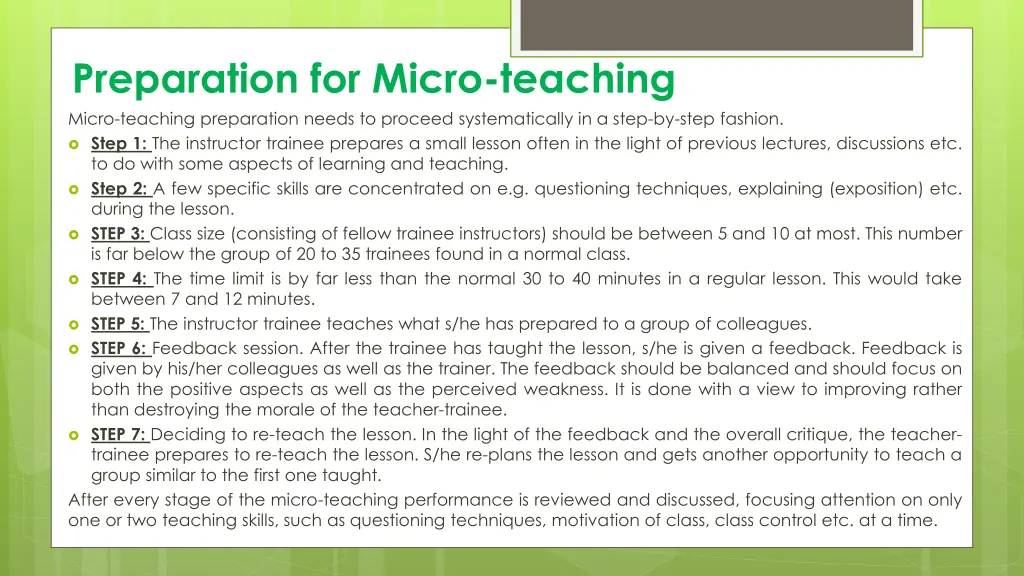 preparation for micro teaching micro teaching