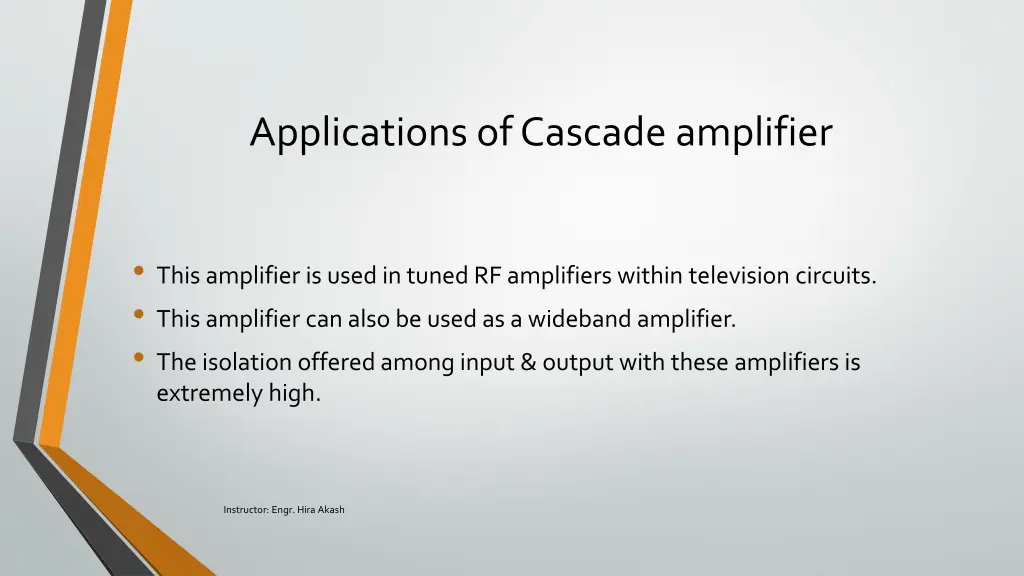 applications of cascade amplifier