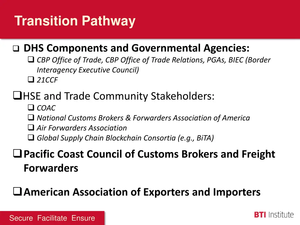 transition pathway