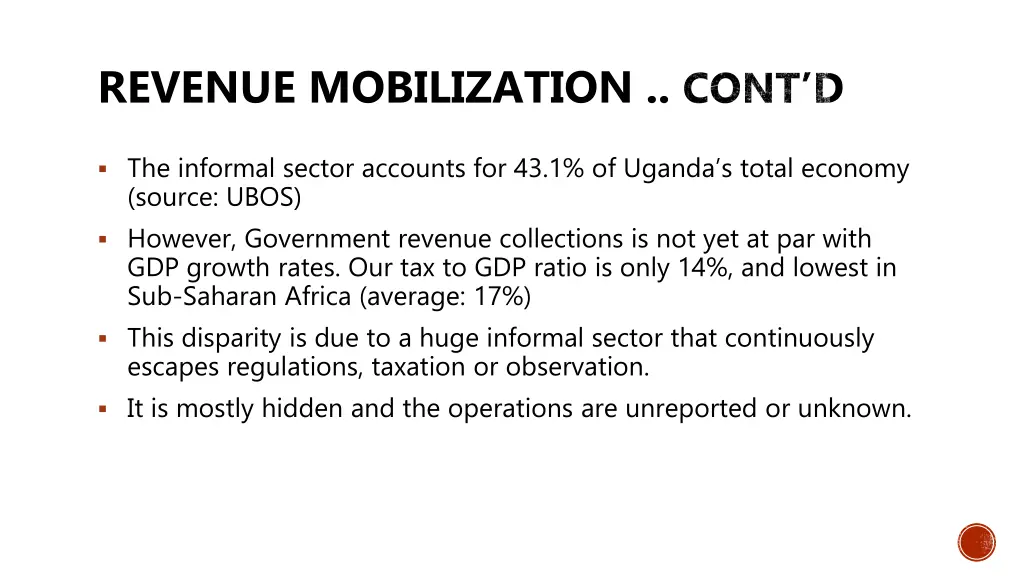 revenue mobilization cont d