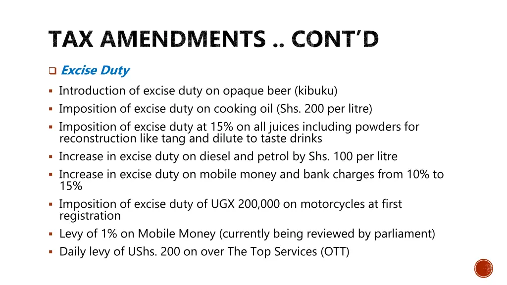 tax amendments cont d