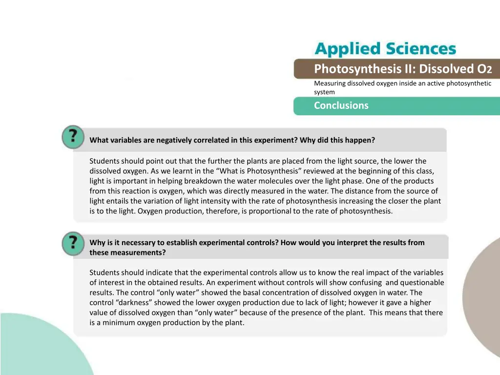 photosynthesis ii dissolved o 2 measuring 17