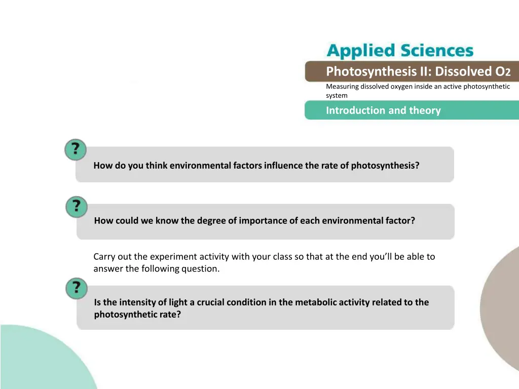 photosynthesis ii dissolved o 2 measuring 2