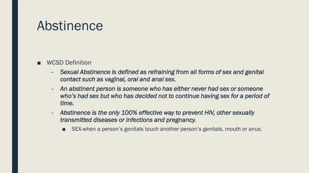 abstinence