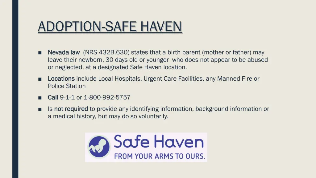 adoption safe haven