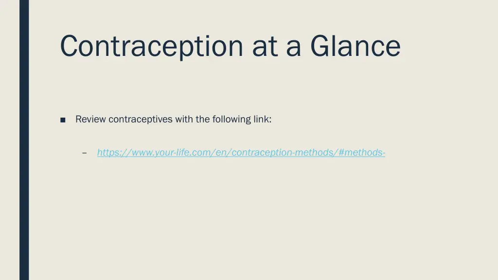 contraception at a glance