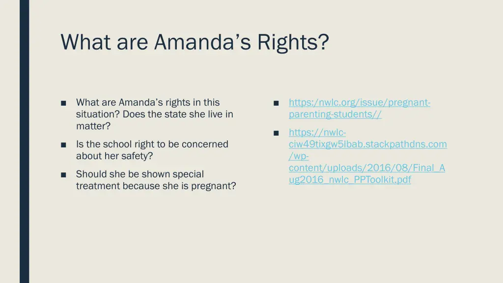 what are amanda s rights 1