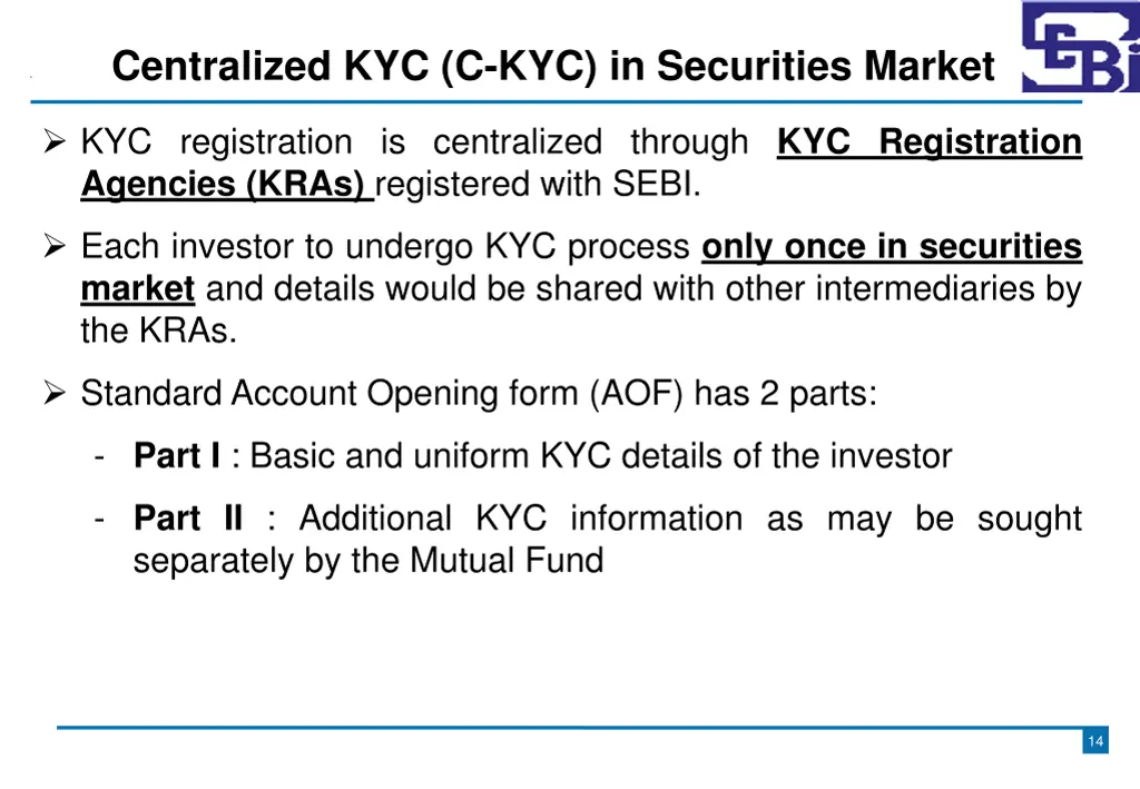 centralized kyc c kyc in securities market