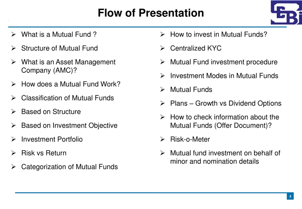 flow of presentation