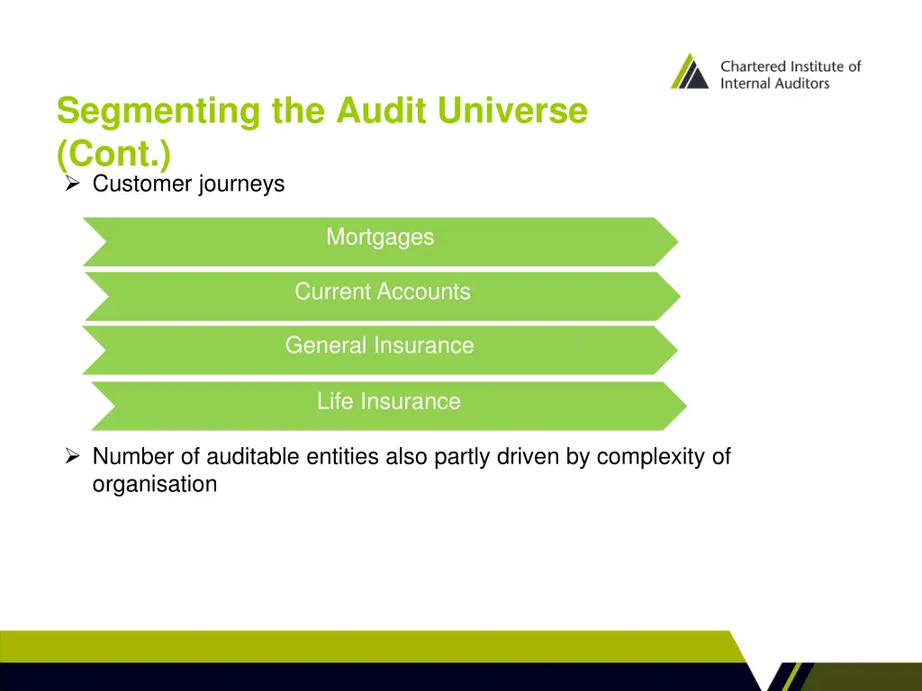 segmenting the audit universe cont customer 1