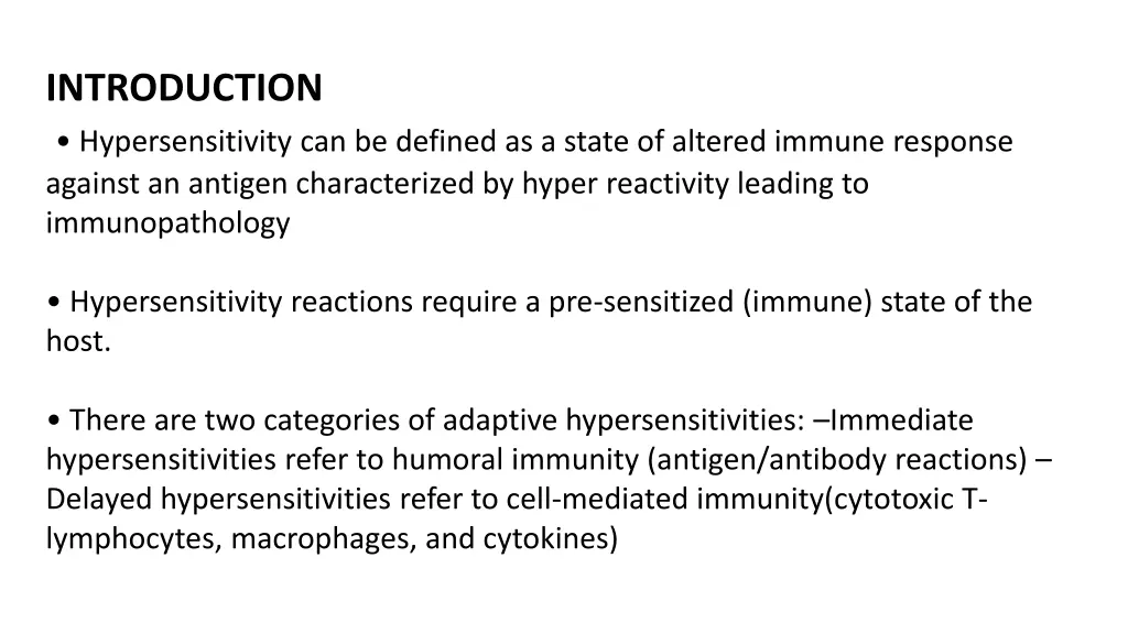 introduction hypersensitivity can be defined