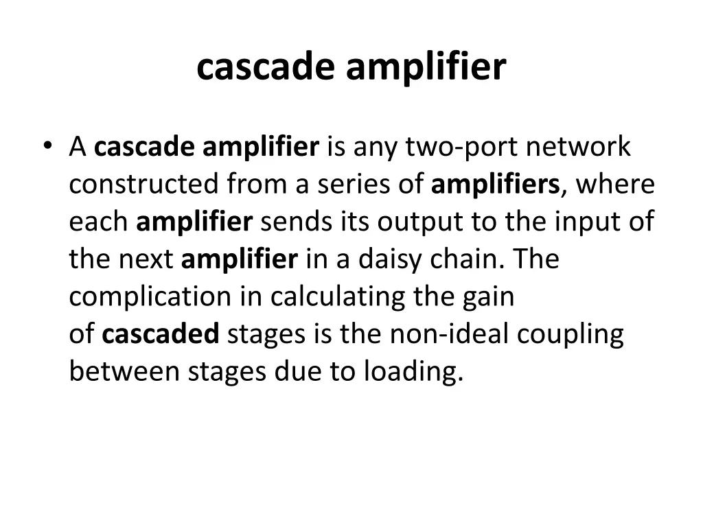 cascade amplifier