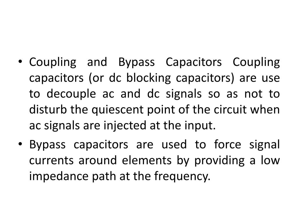 coupling and bypass capacitors coupling