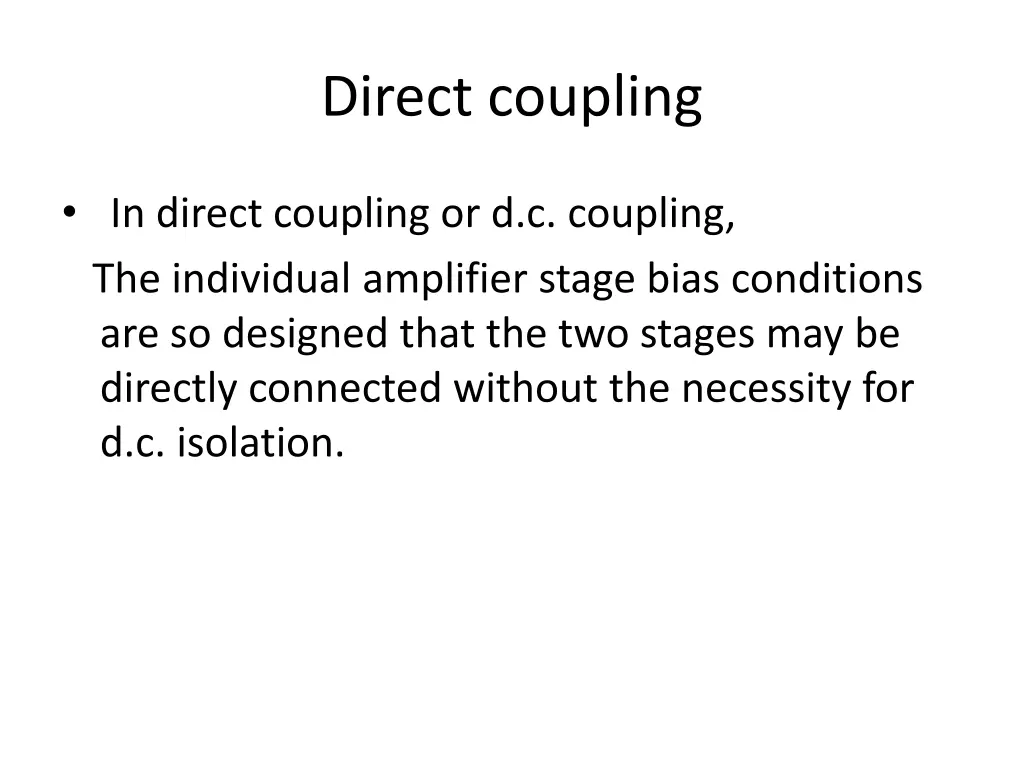 direct coupling