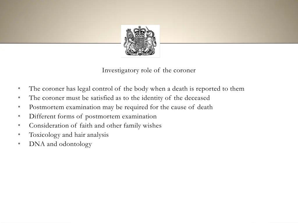 investigatory role of the coroner