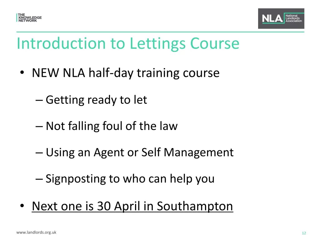 introduction to lettings course