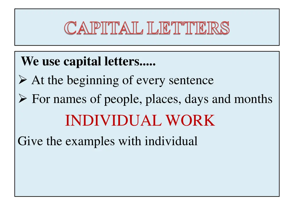 capital letters