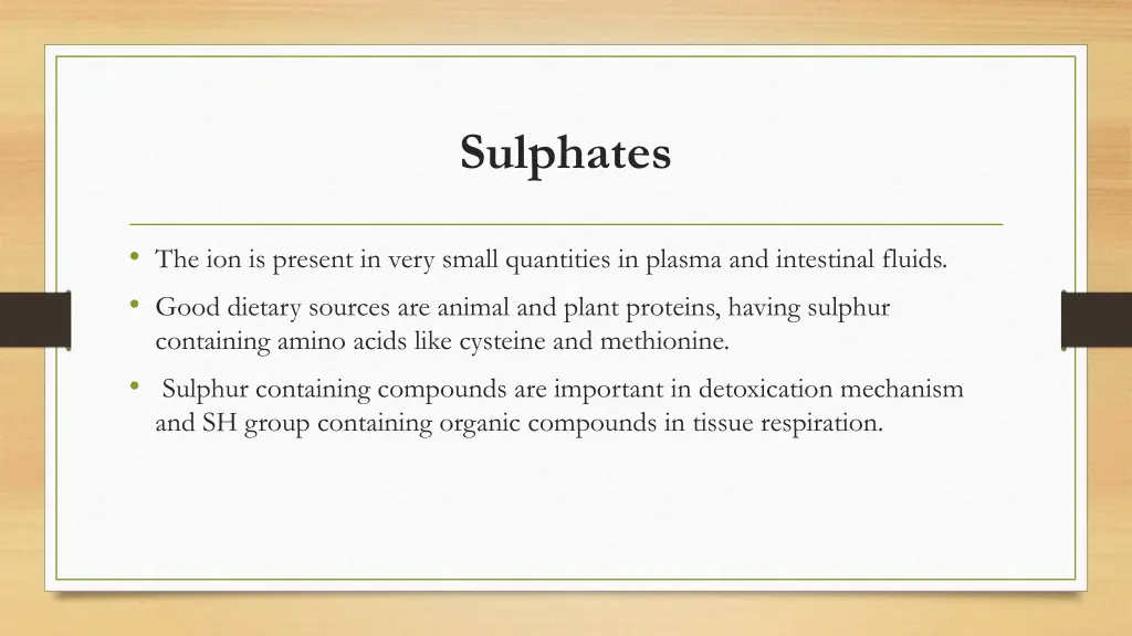 sulphates