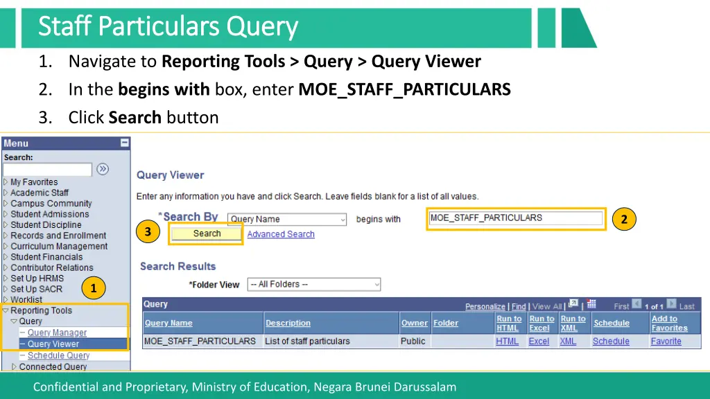 staff particulars query staff particulars query