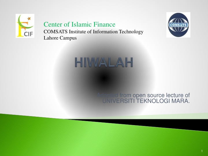 center of islamic finance comsats institute