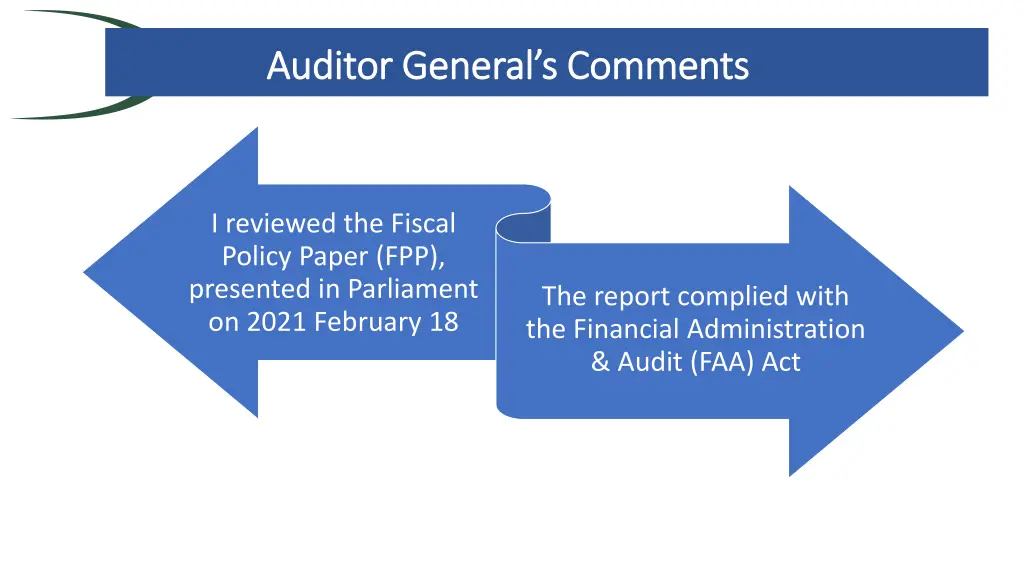 auditor general s comments auditor general