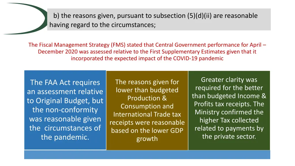 b the reasons given pursuant to subsection