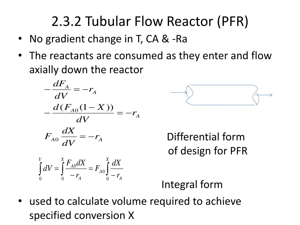 2 3 2 tubular flow reactor pfr no gradient change