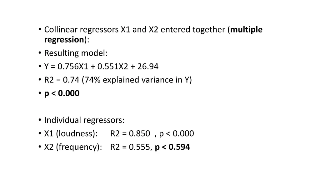 collinear regressors x1 and x2 entered together