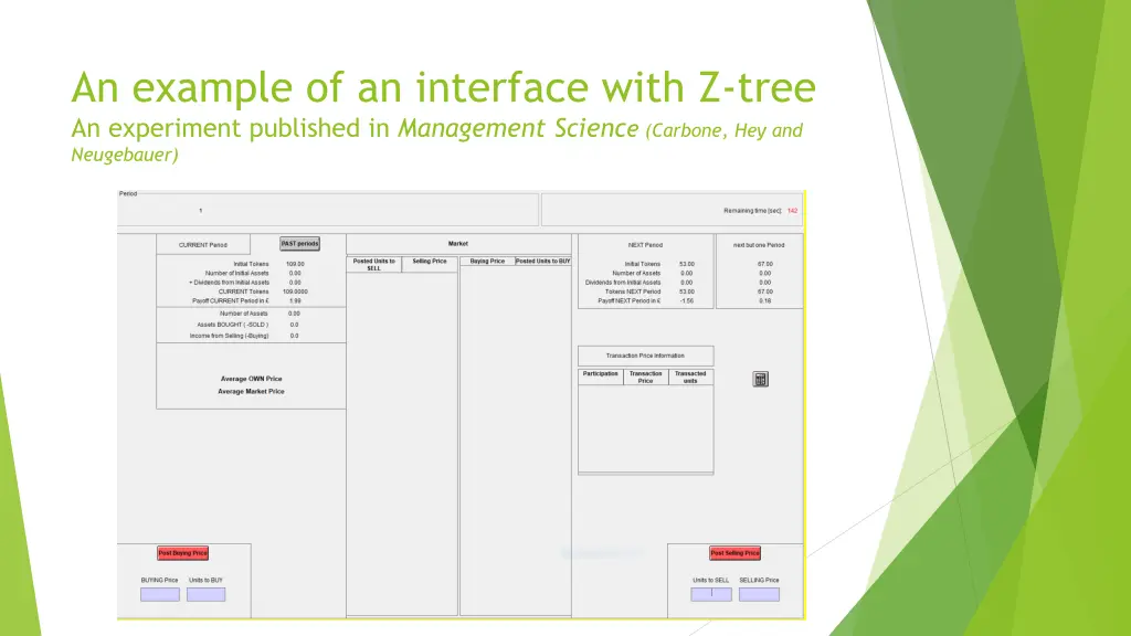 an example of an interface with z tree