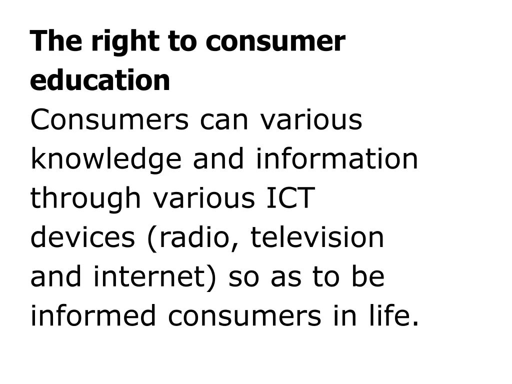 the right to consumer education consumers