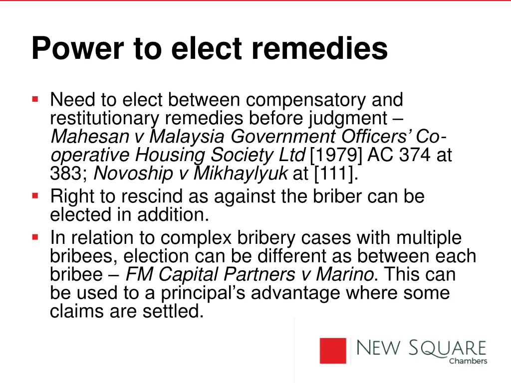 power to elect remedies