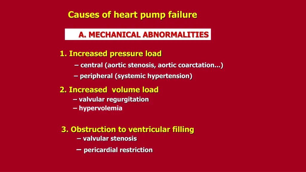 causes of heart pump failure