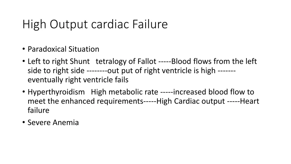 high output cardiac failure