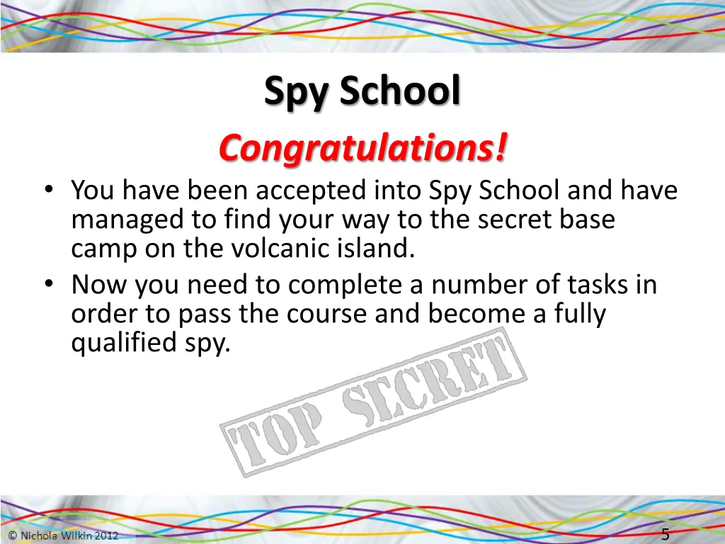 spy school congratulations