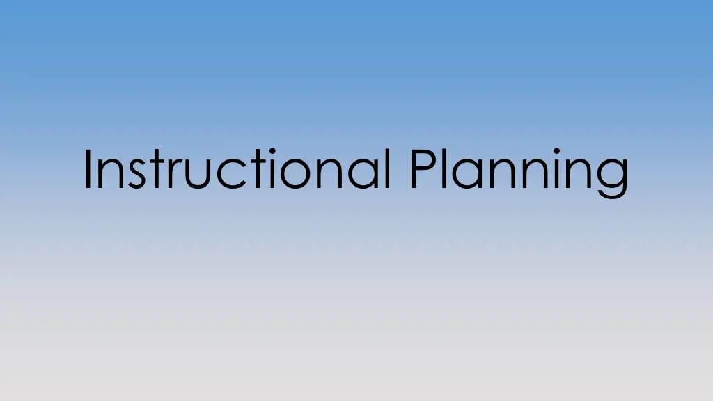 instructional planning