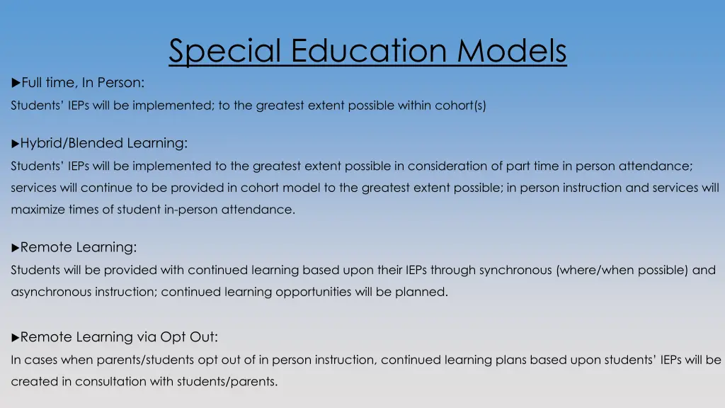 special education models