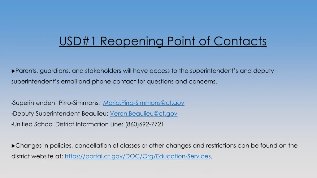 usd 1 reopening point of contacts